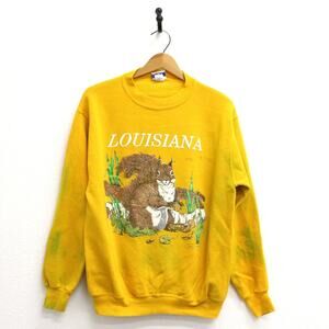 Vintage Louisiana Wildlife Squirrel Sweatshirt Large